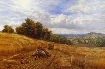 Au repos de la récolte paysage Alfred Glendening Peinture à l'huile